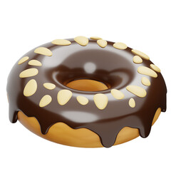 Chocolate Almond Donuts2 3D Icon