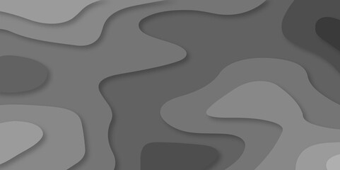 Gray and black abstract papercut background. Abstract black papercut background 3d realistic design use for ads banner and advertising print design vector. 3d topography relief. Vector topographic.