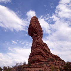 Fototapeta na wymiar Rocks and clouds in Arches National Park