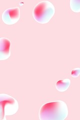 freeform aqua drop on a light red background