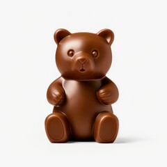 Fototapeta premium Isolated chocolate teddy bear on a white background.