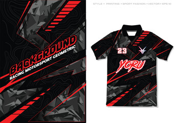 Naklejka premium Sublimation sporty abstract grunge jersey design racing motorsport geometric background vector camouflage military modern patterns