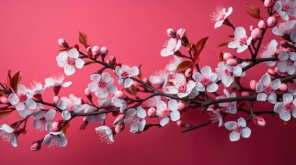 Obraz na płótnie Canvas Hello Spring Text Sign Beautiful Pink, HD, Background Wallpaper, Desktop Wallpaper