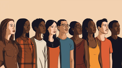 Racial Discrimination: A powerful visual illustrating the impact of racial discrimination and the need for societal change towards inclusivity - obrazy, fototapety, plakaty