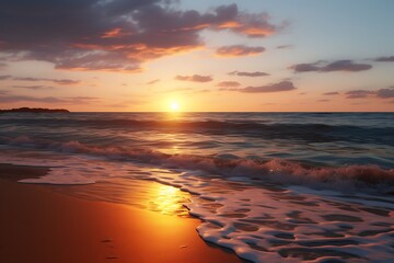 sunset on the beach. sunset over the sea. sunset at the beach