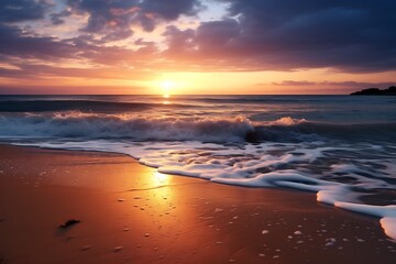 sunset on the beach. sunset over the sea. sunset at the beach