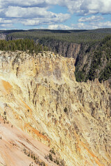 Intensely colored walls of the Grand Canyon of the Yellowstone in Yellowstone National Park