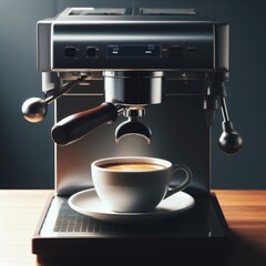 cup of coffee and machine food background