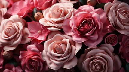 Floral Pattern Made Pink Beige Roses, HD, Background Wallpaper, Desktop Wallpaper