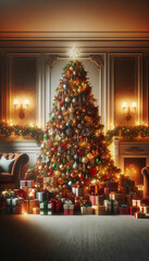 Yuletide Elegance Christmas Tree with Gifts