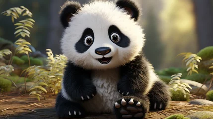 Deurstickers Cute panda wallpapers © avivmuzi