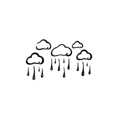 Cloud hand-drawn comic illustration. Cloud. Vector doodle style cartoon illustration