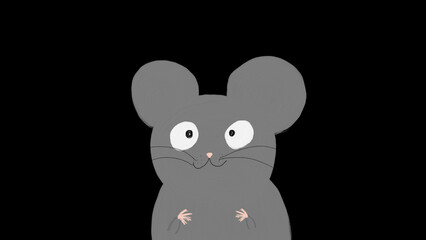 ネズミのイラスト(絵本風)