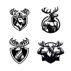 Reindeer sport logo icon design illustration