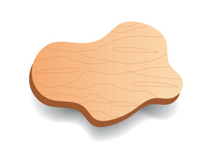 Plaque in cartoon style. This art work allow to add a touch of charm to designs with this cute-shaped wooden plaque, an element from set. Vector illustration.