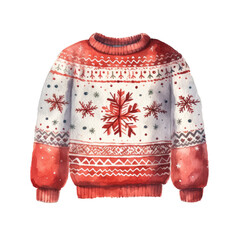 christmas winter sweater isolated on  white background, cutout