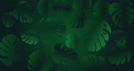 Fototapeta na wymiar Tropical leaves background. Monstera leaves. Vector illustration.