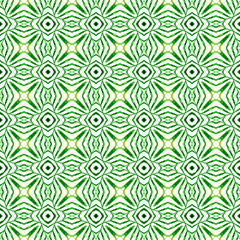 Hand drawn tropical seamless border. Green