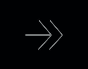 Neon arrow in carton style. This whimsical gray arrow is an element from set, to infuse all designs with energy and direction. Vector illustration.