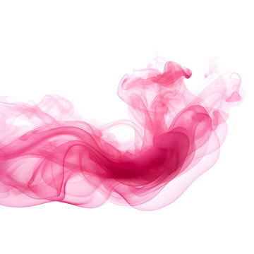 Pink smoke isolated on a white background. Generative ai. 