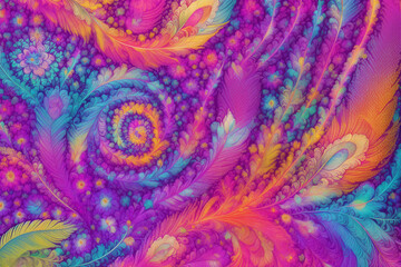 An abstract colorful flower background. Abstract Floral Symphony. Generative AI