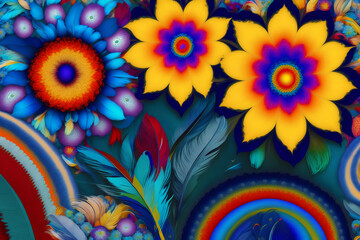 Fototapeta na wymiar An abstract colorful flower background. Abstract Floral Symphony. Generative AI