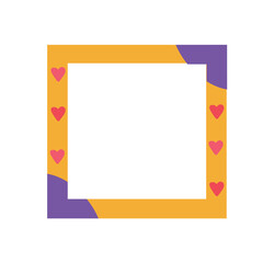 Cute frame decoration in cartoon design. This vibrant design frame - a colorful and decorative addition in bright orange style to versatile set. Vector illustration.