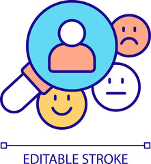 2D editable behaviorism creative icon representing learning theories, isolated vector, thin line illustration.