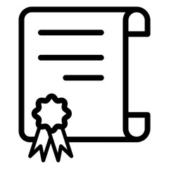 Diploma, certificate symbol. Editable Pixel perfect stroke line vector icon set. Education and science icons. School, student, homework and education concept.