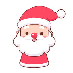 Cute winter Christmas Santa Claus cartoon style in vector. flat design.