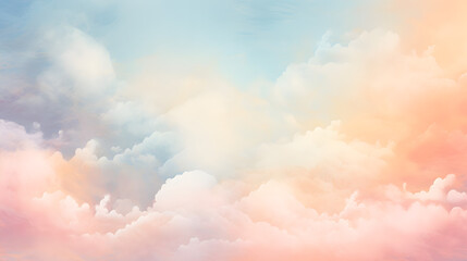 sun and cloud background with a pastel colored texture. Generative AI.