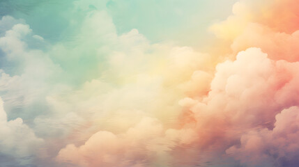 sun and cloud background with a pastel colored texture. Generative AI.