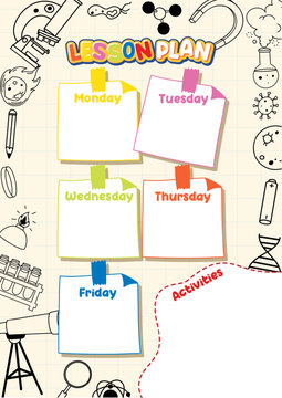 Weekly Lesson Plan Template for Monday to Friday