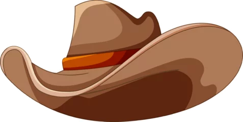 Rolgordijnen Isolated Simple Cowboy Hat Cartoon Illustration © GraphicsRF