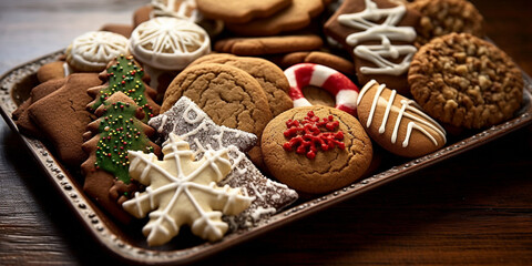 Obraz na płótnie Canvas Holiday Cookie Extravaganza Gingerbread and Sugar Delights