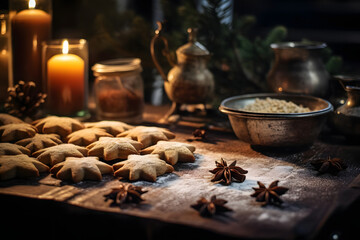 Obraz na płótnie Canvas Baking Anise biscotto, christmas season