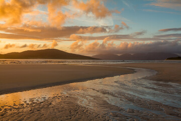 Seilebost Beach, Isle of Harris, Outer Hebrides, Scotland at sunset