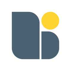 Display bauhaus vector font bold letter logo B alphabet capital geometry Typeface abc element for social media, web design, poster, banner, greeting card