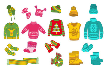 winter clothes color set