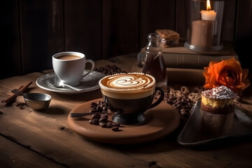 Obraz na płótnie Canvas cup of coffee with chocolate. 