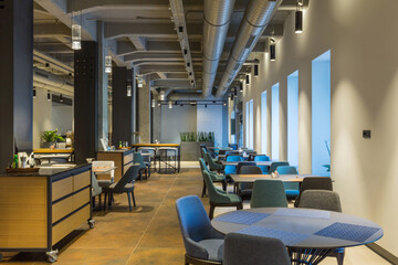 Interior of a hotel lounge restaurant