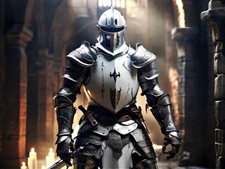 Fototapeta na wymiar Knight Hero and RPG character asset for games artwork and 4k wallpapers of cinematic epic realism