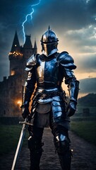 Fototapeta premium Knight Hero and RPG character asset for games artwork and 4k wallpapers of cinematic epic realism