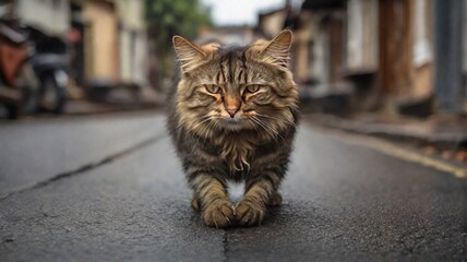 Fototapeta premium cat on the street