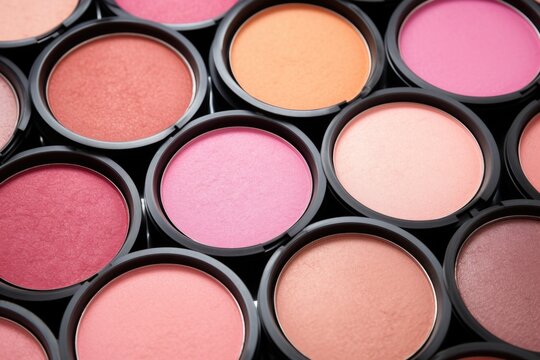 unpressed blush powder in pans