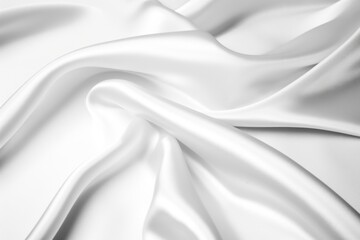 Obraz premium close-up on a roll of white satin fabric at the studio