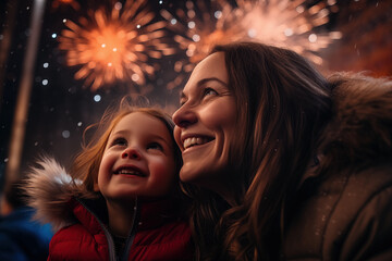 New year's eve firework at a terrace