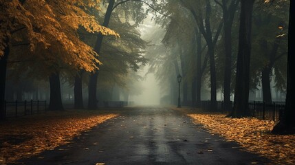 autumn in the road