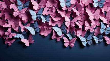 Blue Butterflies Flutter Over Magenta Cosmos, HD, Background Wallpaper, Desktop Wallpaper