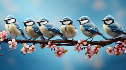 Blue Tit Sits On Beautiful Branch, HD, Background Wallpaper, Desktop Wallpaper